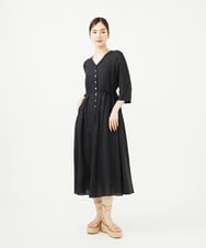 GBEJA42540 Sybilla(シビラ) リネンローンボタンデザインドレス ブラック