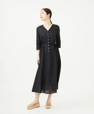 GBEJA42540 Sybilla(シビラ) リネンローンボタンデザインドレス ブラック