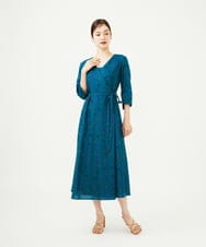 GBEJB01700 Sybilla(シビラ) アスタリスク刺繍ラップドレス ブルーグリーン