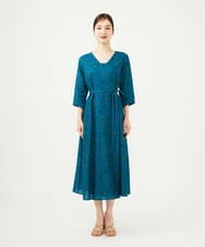 GBEJB01700 Sybilla(シビラ) アスタリスク刺繍ラップドレス ブルーグリーン