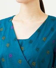 GBEJB01700 Sybilla(シビラ) アスタリスク刺繍ラップドレス ブルーグリーン