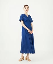 GBEJD31630 Sybilla(シビラ) 平織りリネンタックデザインドレス ブルー