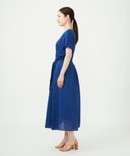 GBEJD31630 Sybilla(シビラ) 平織りリネンタックデザインドレス ブルー