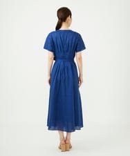 GBEJD31630 Sybilla(シビラ) 平織りリネンタックデザインドレス ブルー