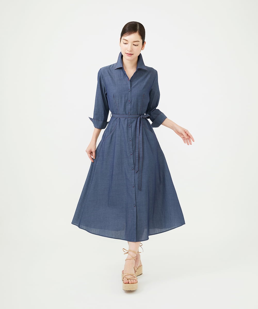 GBEJD45450 Sybilla(シビラ) ライトオンスデニムドレス ネイビー