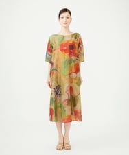 GBEJD46700 Sybilla(シビラ) アートフラワーカフタンドレス ベージュ系