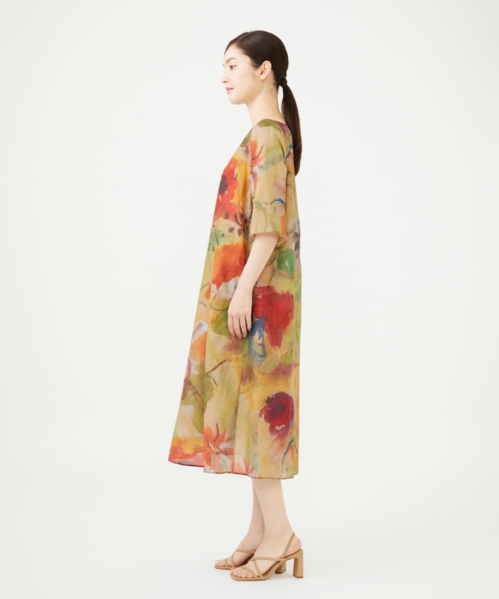 GBEJD46700 Sybilla(シビラ) アートフラワーカフタンドレス ベージュ系