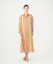 GBEJD47540 Sybilla(シビラ) ストライププリントドレス オレンジ系
