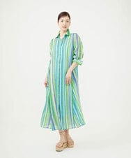 GBEJD47540 Sybilla(シビラ) ストライププリントドレス グリーン系