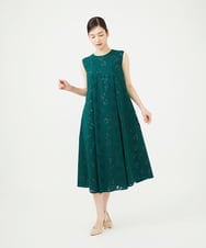 GBEJE80700 Sybilla(シビラ) オパールフラワータックドレス グリーン