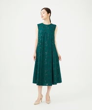 GBEJE80700 Sybilla(シビラ) オパールフラワータックドレス グリーン