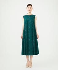 GBEJE80700 Sybilla(シビラ) オパールフラワータックドレス グリーン