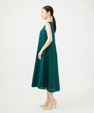GBEJE80700 Sybilla(シビラ) オパールフラワータックドレス グリーン