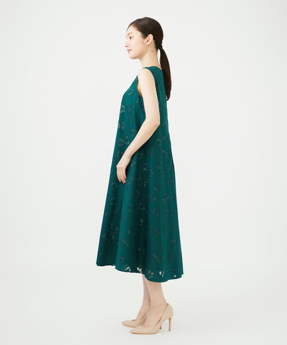 GBEJE80700 Sybilla(シビラ) オパールフラワータックドレス グリーン