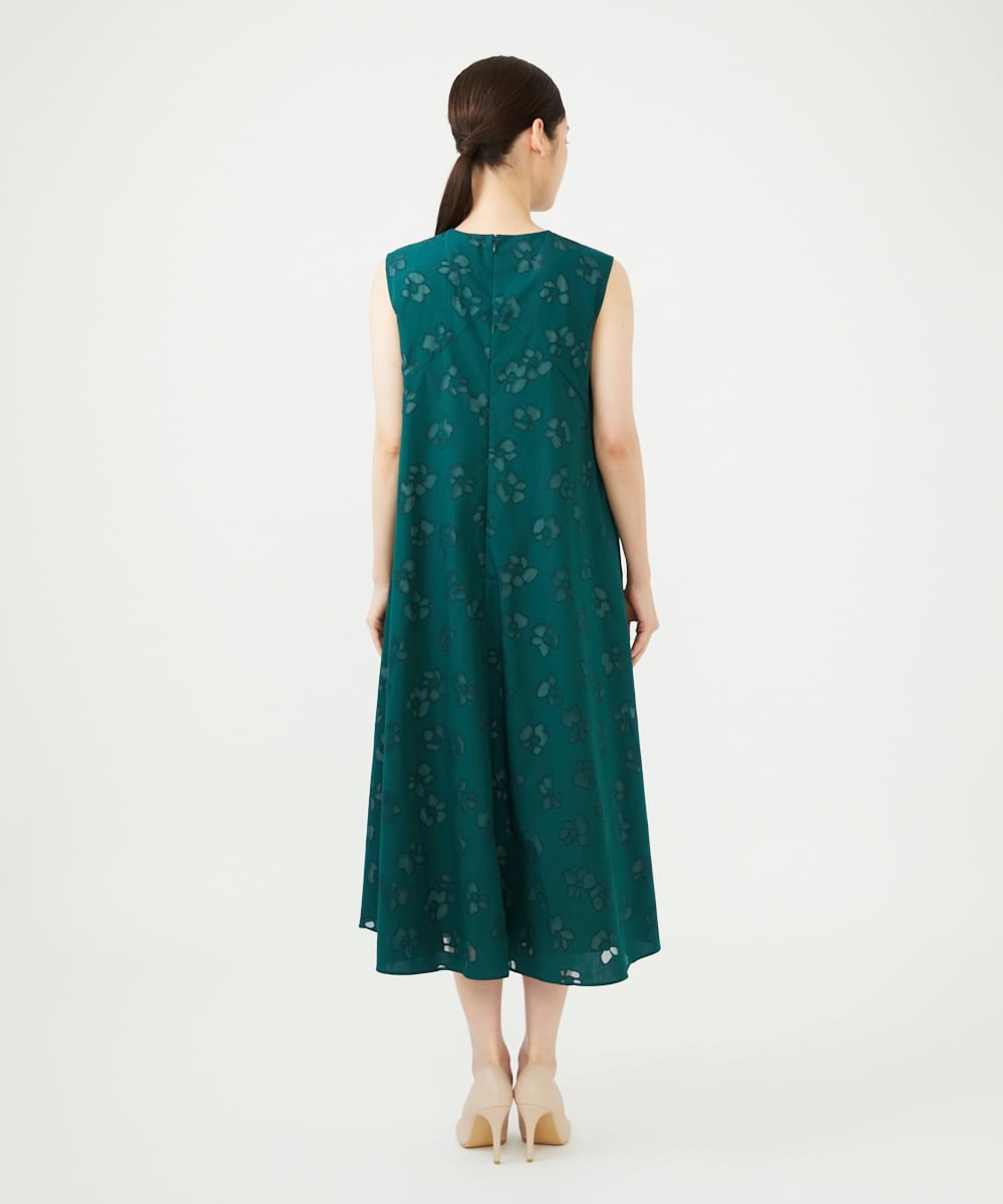 GBEJE80700 Sybilla(シビラ) オパールフラワータックドレス グリーン