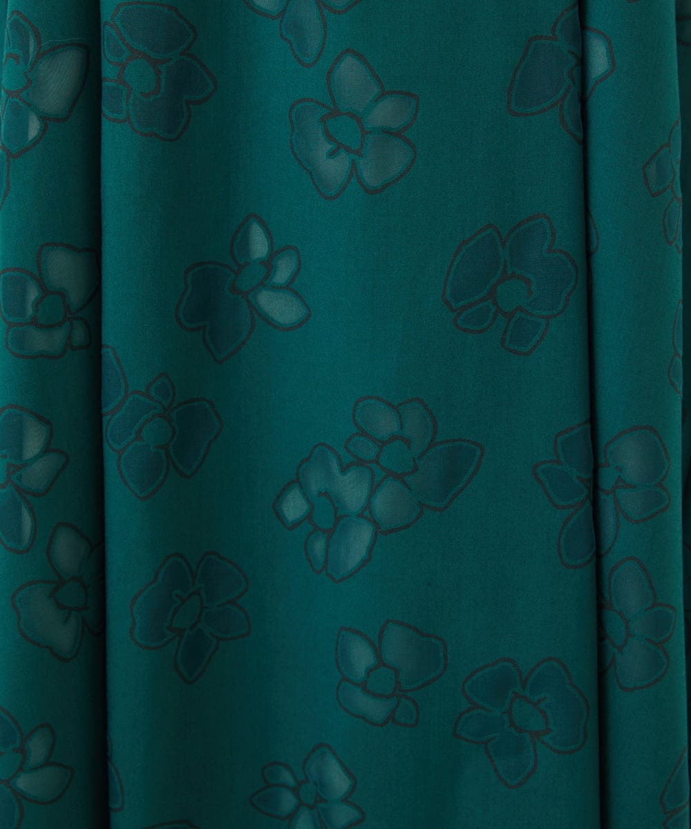 GBEJE80700 Sybilla(シビラ) オパールフラワータックドレス グリーン