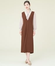 GBEJP21500 Sybilla(シビラ) Vネックジャンパースカート ブラウン