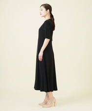 GBEJV04630 Sybilla(シビラ) バイカラーラインタックドレス ブラック×アイボリー