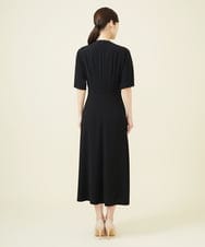 GBEJV04630 Sybilla(シビラ) バイカラーラインタックドレス ブラック×アイボリー