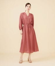 GBEJW04590 Sybilla(シビラ) シルクレーヨンギャザードレス ピンク
