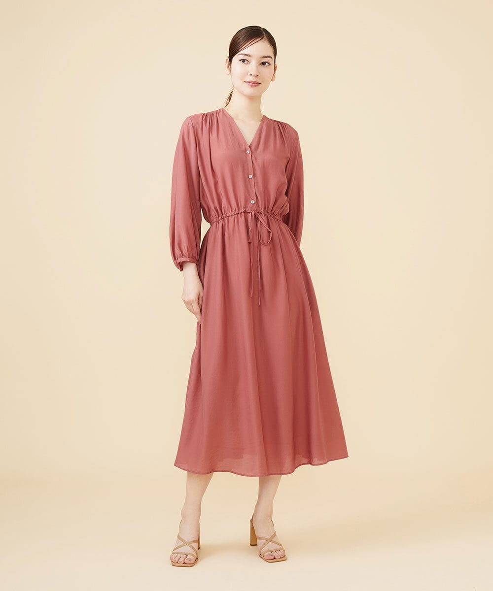 GBEJW04590 Sybilla(シビラ) シルクレーヨンギャザードレス ピンク