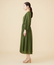 GBEJW04590 Sybilla(シビラ) シルクレーヨンギャザードレス カーキ