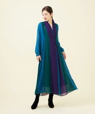 GBEJX03990 Sybilla(シビラ) 【メディア着用】カラーコンビネーションローブドレス マルチカラー