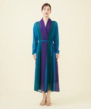 GBEJX03990 Sybilla(シビラ) 【メディア着用】カラーコンビネーションローブドレス マルチカラー
