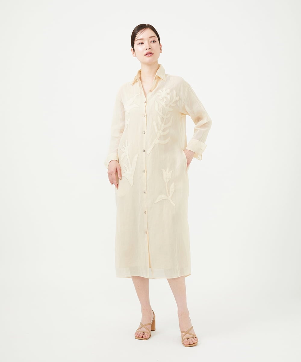 GBEQD03100 Sybilla(シビラ) アップリケシアードレス ベージュ