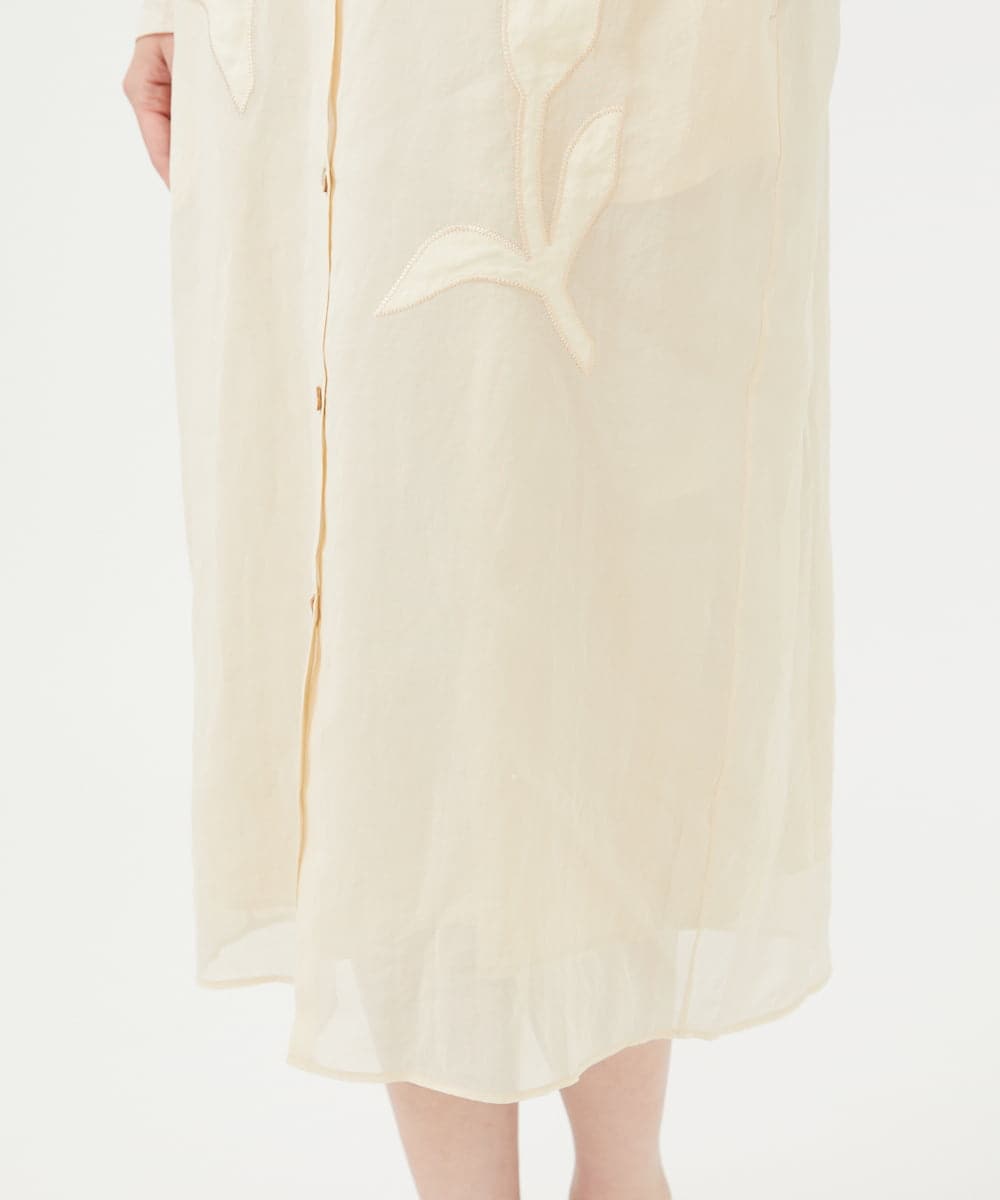GBEQD03100 Sybilla(シビラ) アップリケシアードレス ベージュ