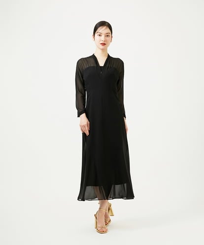 GBEWD34150 Sybilla シフォンバックサテン切り替えドレス