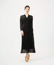 GBEWD34150 Sybilla(シビラ) シフォンバックサテン切り替えドレス ブラック