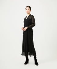 GBEWD34150 Sybilla(シビラ) シフォンバックサテン切り替えドレス ブラック