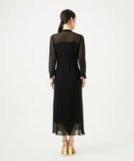 GBEWD34150 Sybilla(シビラ) シフォンバックサテン切り替えドレス ブラック