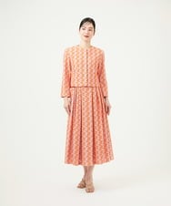 GBEYD05100 Sybilla(シビラ) スクエアドット刺繍ドレス オレンジ系