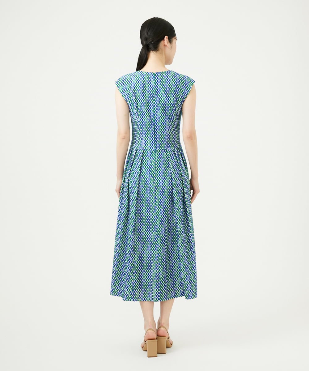 GBEYD05100 Sybilla(シビラ) スクエアドット刺繍ドレス ブルー系