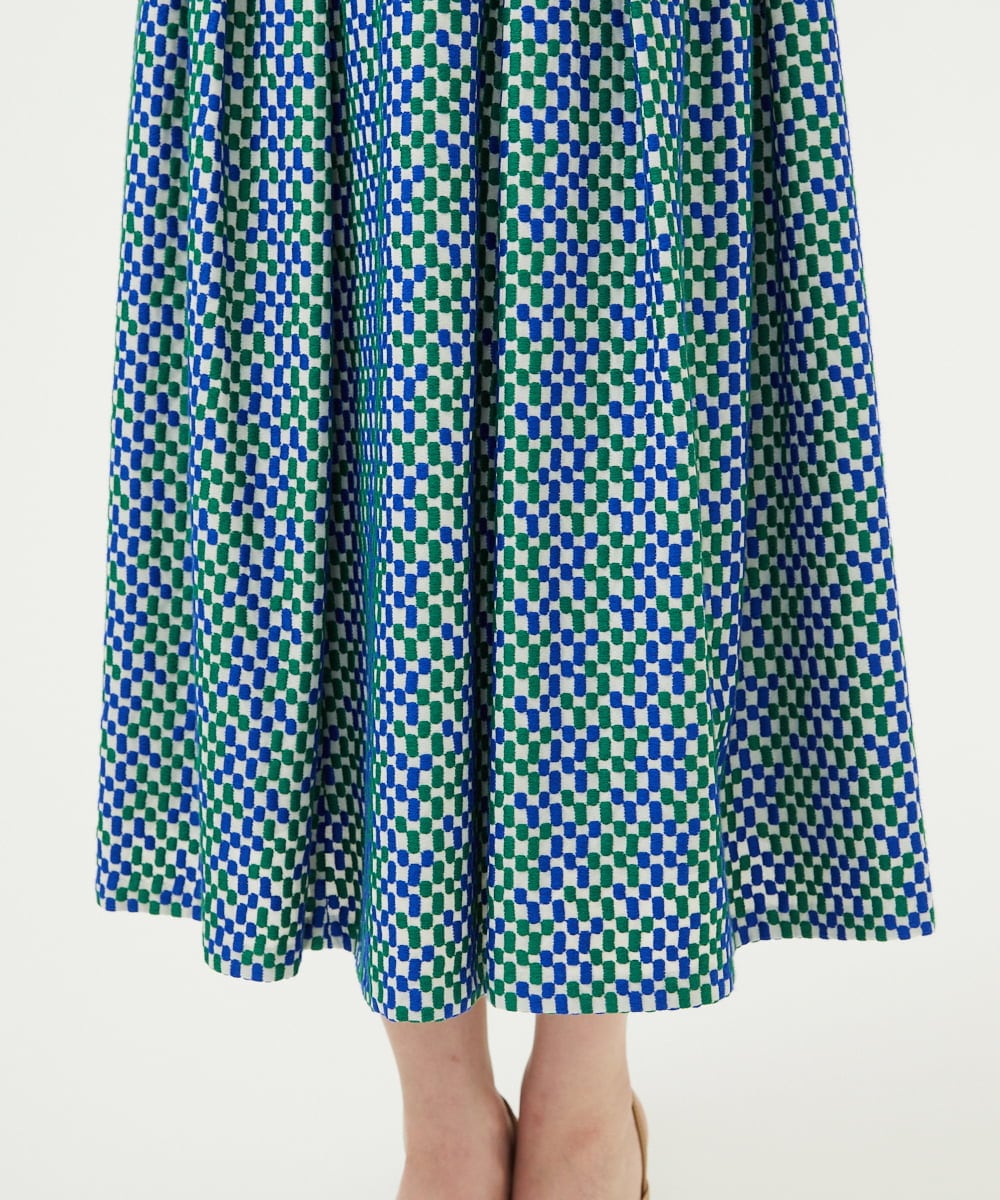 GBEYD05100 Sybilla(シビラ) スクエアドット刺繍ドレス ブルー系