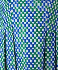 GBEYD05100 Sybilla(シビラ) スクエアドット刺繍ドレス ブルー系