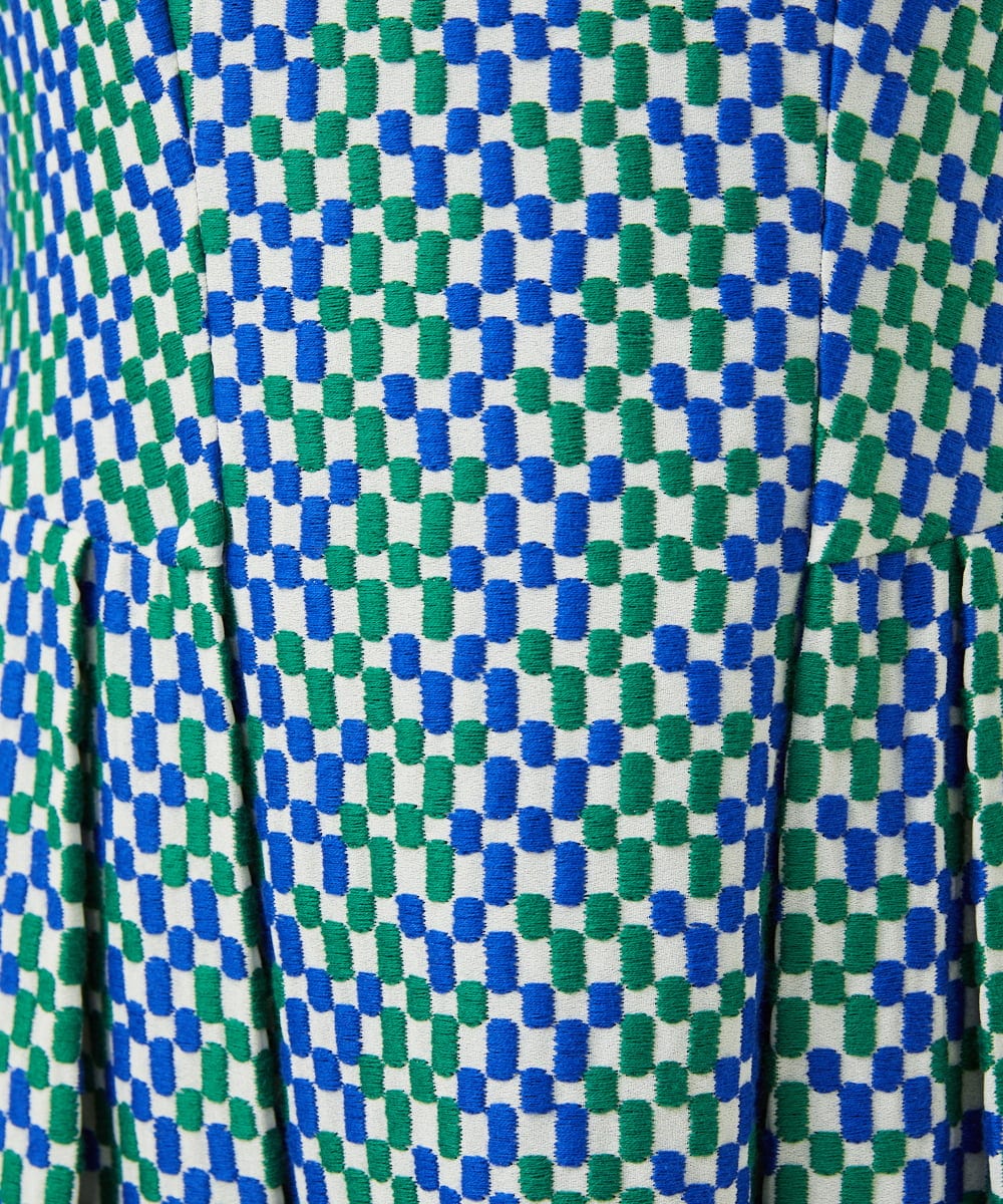 GBEYD05100 Sybilla(シビラ) スクエアドット刺繍ドレス ブルー系