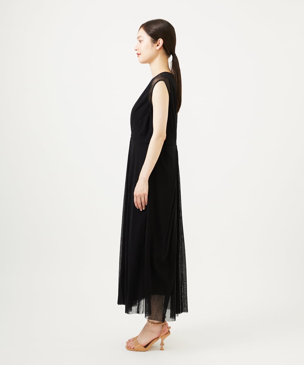 GBEZA05110 Sybilla(シビラ) コットンチュールドレス ブラック