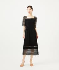 GBEZA30100 Sybilla(シビラ) ケミカルレースドレス ブラック