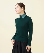 GBFAB04330 Sybilla(シビラ) 【メディア着用】レイヤード風タートルプルオーバー グリーン