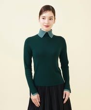 GBFAB04330 Sybilla(シビラ) 【メディア着用】レイヤード風タートルプルオーバー グリーン