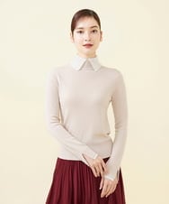 GBFAB04330 Sybilla(シビラ) 【メディア着用】レイヤード風タートルプルオーバー ライトベージュ