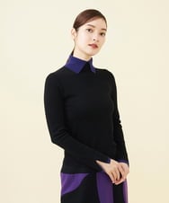 GBFAB04330 Sybilla(シビラ) 【メディア着用】レイヤード風タートルプルオーバー ブラック