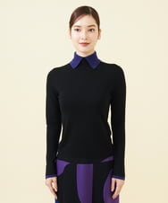 GBFAB04330 Sybilla(シビラ) 【メディア着用】レイヤード風タートルプルオーバー ブラック