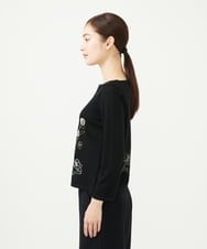 GBFAD34500 Sybilla(シビラ) ステッチフラワー刺繍プルオーバー ブラック