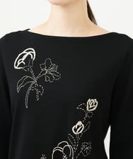 GBFAD34500 Sybilla(シビラ) ステッチフラワー刺繍プルオーバー ブラック