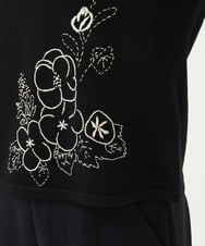 GBFAD34500 Sybilla(シビラ) ステッチフラワー刺繍プルオーバー ブラック