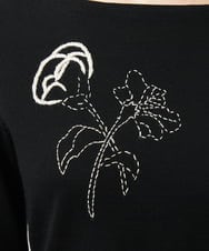 GBFAD34500 Sybilla(シビラ) ステッチフラワー刺繍プルオーバー ブラック
